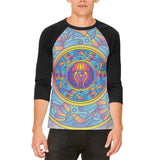 Mandala Trippy Stained Glass Jellyfish Mens Raglan T Shirt