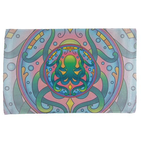 Mandala Trippy Stained Glass Octopus All Over Hand Towel