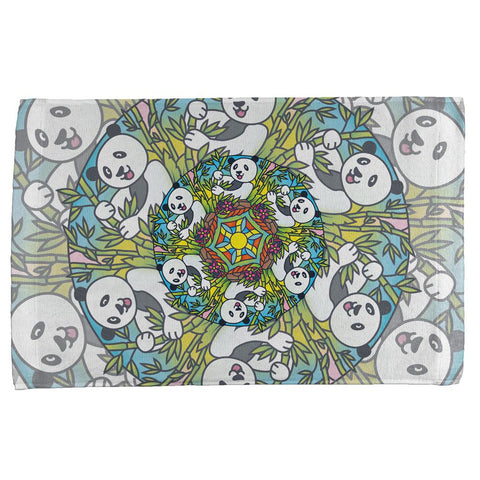 Mandala Trippy Stained Glass Panda All Over Hand Towel