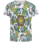 Mandala Trippy Stained Glass Panda All Over Mens T Shirt