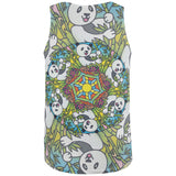 Mandala Trippy Stained Glass Panda All Over Mens Tank Top