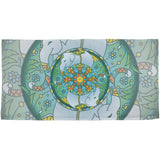 Mandala Trippy Stained Glass Elephant All Over Beach Towel  front view