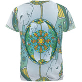 Mandala Trippy Stained Glass Elephant All Over Mens T Shirt