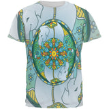 Mandala Trippy Stained Glass Elephant All Over Mens T Shirt