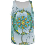 Mandala Trippy Stained Glass Elephant All Over Mens Tank Top front view