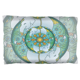Mandala Trippy Stained Glass Elephant Pillow Case  front view