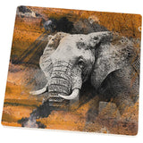 Abstract Art Elephant Square Sandstone Coaster