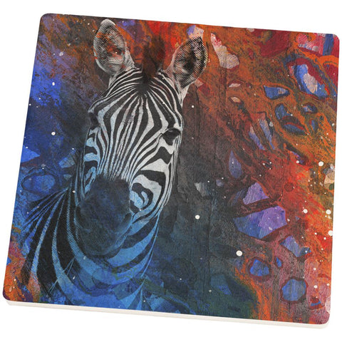 Abstract Art Zebra Square Sandstone Coaster