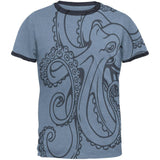 Octopus Outline Mens Ringer T Shirt