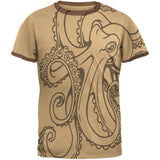 Octopus Outline Mens Ringer T Shirt