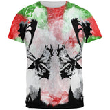 Christmas Reindeer Distressed Splatter All Over Mens T Shirt