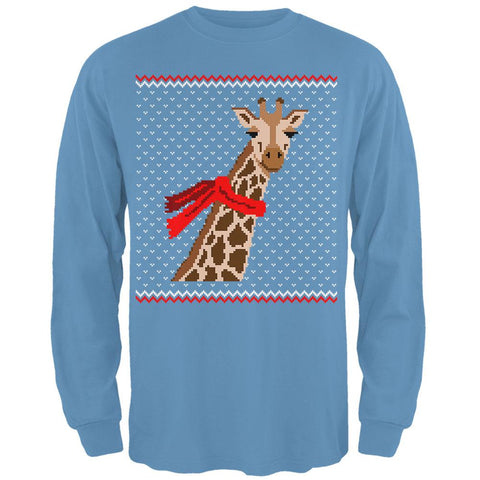 Big Giraffe Scarf Ugly Christmas Sweater Mens Long Sleeve T Shirt