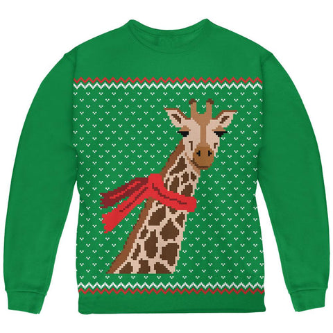 Big Giraffe Scarf Ugly Christmas Sweater Youth Sweatshirt