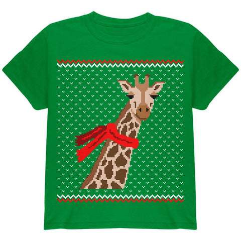 Big Giraffe Scarf Ugly Christmas Sweater Youth T Shirt