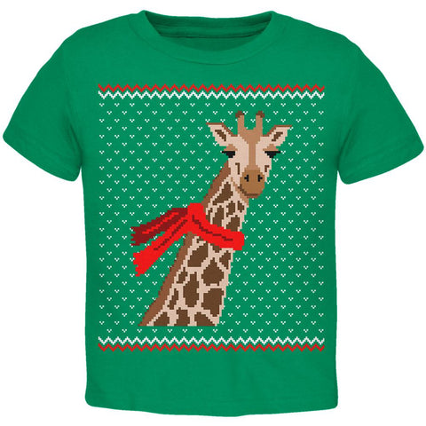Big Giraffe Scarf Ugly Christmas Sweater Toddler T Shirt