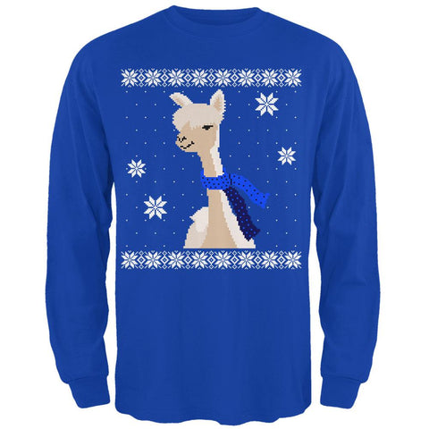 Big Alpaca Scarf Ugly Christmas Sweater Mens Long Sleeve T Shirt