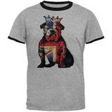 English British Bulldog Crown Grunge Flag Mens Ringer T Shirt