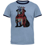 English British Bulldog Crown Grunge Flag Mens Ringer T Shirt