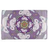 Mandala Trippy Stained Glass Easter Bunny All Over Hand Towel  front view