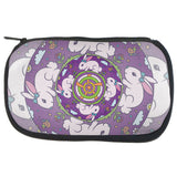 Mandala Trippy Stained Glass Easter Bunny Makeup Bag  front view