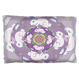 Mandala Trippy Stained Glass Easter Bunny Pillow Case  front view