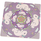Mandala Trippy Stained Glass Easter Bunny Square SandsTone Art Coaster