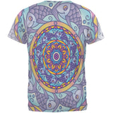 Mandala Trippy Stained Glass Fish All Over Mens T Shirt