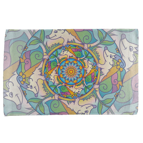 Mandala Trippy Stained Glass Hedgehog All Over Hand Towel