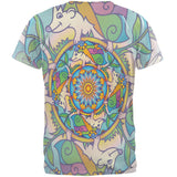 Mandala Trippy Stained Glass Hedgehog All Over Mens T Shirt