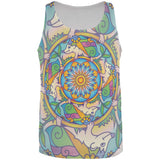 Mandala Trippy Stained Glass Hedgehog All Over Mens Tank Top