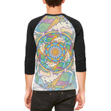 Mandala Trippy Stained Glass Hedgehog Mens Raglan T Shirt