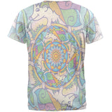 Mandala Trippy Stained Glass Hedgehog Mens T Shirt