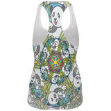 Mandala Trippy Stained Glass Panda All Over Womens Work Out Tank Top