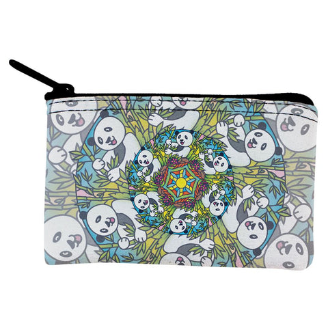 Mandala Trippy Stained Glass Panda Coin Purse