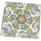 Mandala Trippy Stained Glass Panda Square SandsTone Art Coaster