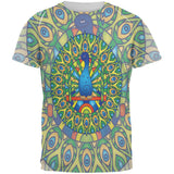Mandala Trippy Stained Glass Peacock All Over Mens T Shirt