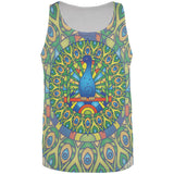 Mandala Trippy Stained Glass Peacock All Over Mens Tank Top