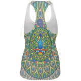 Mandala Trippy Stained Glass Peacock All Over Womens Work Out Tank Top