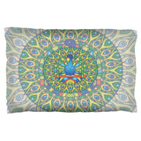 Mandala Trippy Stained Glass Peacock Pillow Case