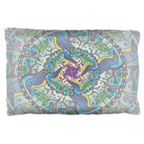 Mandala Trippy Stained Glass Spring Birds Pillow Case
