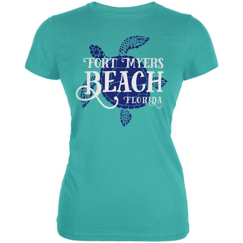 Summer Sun Sea Turtle Fort Myers Beach Juniors Soft T Shirt
