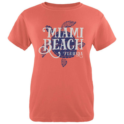 Summer Sun Sea Turtle Miami Beach Womens T Shirt