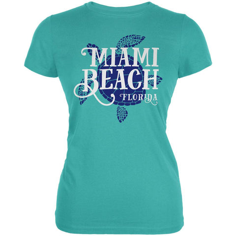 Summer Sun Sea Turtle Miami Beach Juniors Soft T Shirt