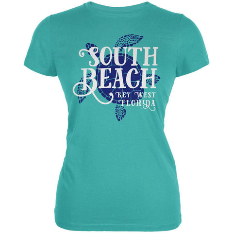 Summer Sun Sea Turtle South Beach Key West Juniors Soft T Shirt