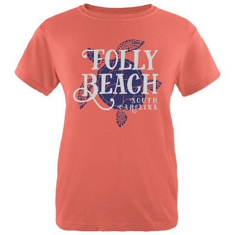 Summer Sun Sea Turtle Folly Beach Womens T Shirt