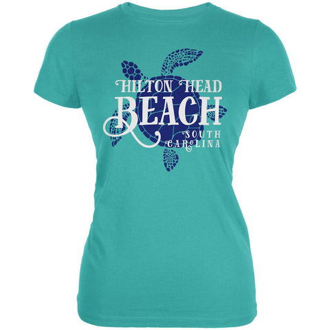Summer Sun Sea Turtle Hilton Head Beach Juniors Soft T Shirt