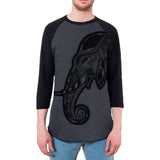 Tribal Elephant Mens Raglan T Shirt