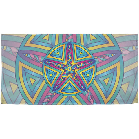 Mandala Trippy Stained Glass Starfish All Over Beach Towel