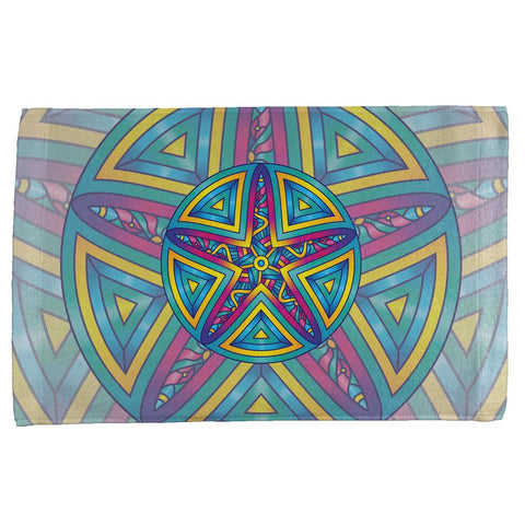 Mandala Trippy Stained Glass Starfish All Over Hand Towel
