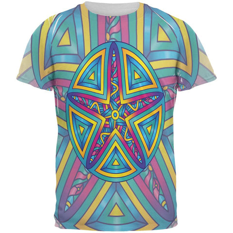 Mandala Trippy Stained Glass Starfish All Over Mens T Shirt